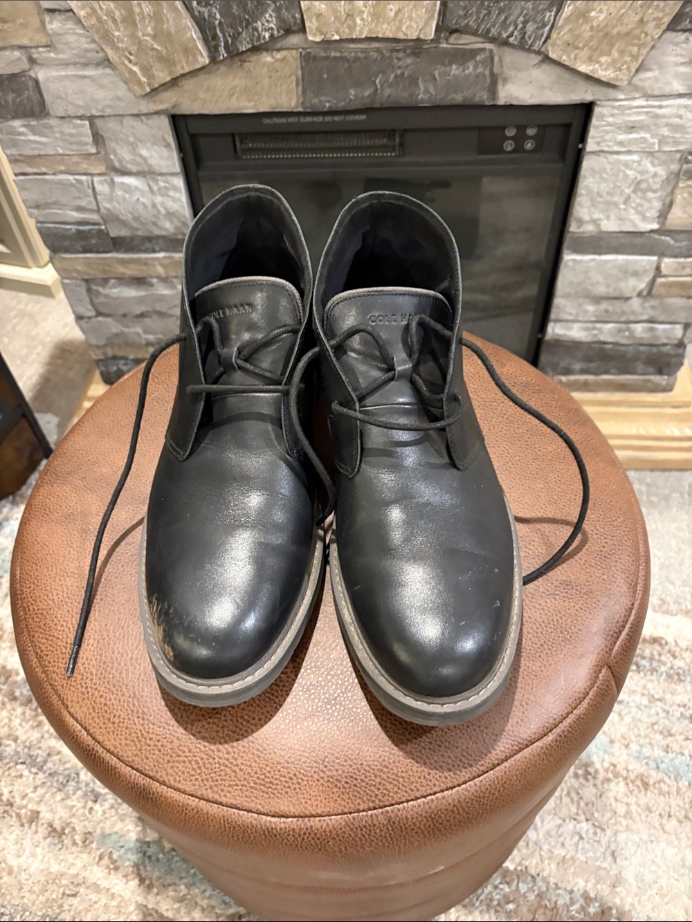 Cole Haan Black Leather Chukka Boots